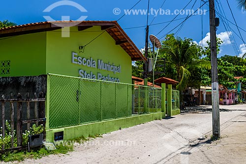 Fachada da Escola Municipal Stela Pacheco na Vila de Velha Boipeba  - Cairu - Bahia (BA) - Brasil