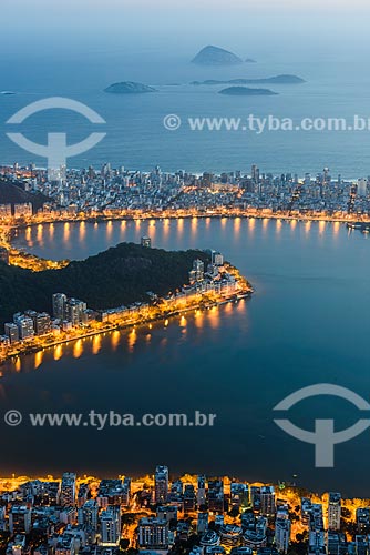 Vista da Lagoa Rodrigo de Freitas a partir do mirante do Cristo Redentor com o Monumento Natural das Ilhas Cagarras ao fundo  - Rio de Janeiro - Rio de Janeiro (RJ) - Brasil