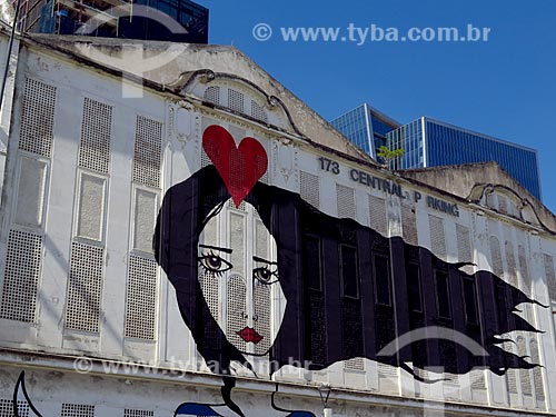  Detalhe de grafite na Orla Prefeito Luiz Paulo Conde  - Rio de Janeiro - Rio de Janeiro (RJ) - Brasil