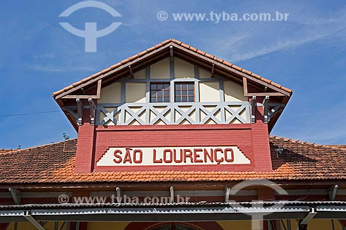  Detalhe da fachada da Estação Ferroviária de São Lourenço  - São Lourenço - Minas Gerais (MG) - Brasil