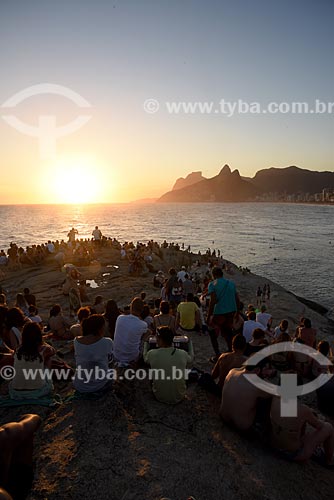  Vista do pôr do sol a partir da Pedra do Arpoador  - Rio de Janeiro - Rio de Janeiro (RJ) - Brasil