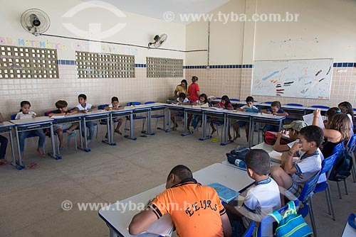  Interior de Escola Municipal da Aldeia Travessão de Ouro - Tribo Pipipãs  - Floresta - Pernambuco (PE) - Brasil