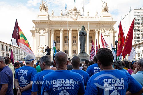  Manifestação contra a privatização da CEDAE (Companhia Estadual de Águas e Esgotos)  - Rio de Janeiro - Rio de Janeiro (RJ) - Brasil