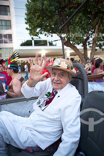  Detalhe de José Ruy Dutra - fundador e presidente do bloco de carnaval de rua Banda de Ipanema  - Rio de Janeiro - Rio de Janeiro (RJ) - Brasil