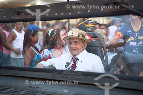  Detalhe de José Ruy Dutra - fundador e presidente do bloco de carnaval de rua Banda de Ipanema  - Rio de Janeiro - Rio de Janeiro (RJ) - Brasil