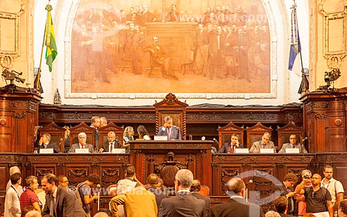  Deputado Jorge Picciani presidindo a mesa diretora durante abertura do ano legistativo da Assembléia Legislativa do Estado do Rio de Janeiro (ALERJ)  - Rio de Janeiro - Rio de Janeiro (RJ) - Brasil