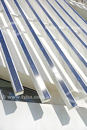  Detalhe de painéis solares fotovoltaico do Museu do Amanhã  - Rio de Janeiro - Rio de Janeiro (RJ) - Brasil