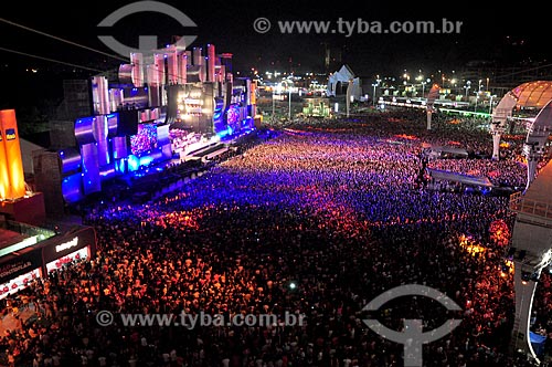  Vista geral do público e do Palco Mundo durante o Rock in Rio  - Rio de Janeiro - Rio de Janeiro (RJ) - Brasil