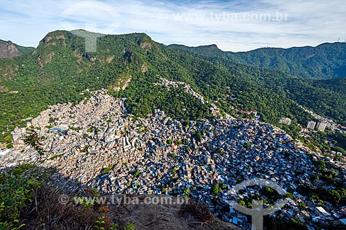  Vista da Favela da Rocinha a partir da trilha do Morro Dois Irmãos  - Rio de Janeiro - Rio de Janeiro (RJ) - Brasil
