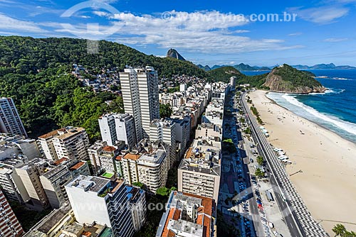  Vista geral da Praia do Leme com a Área de Proteção Ambiental do Morro do Leme  - Rio de Janeiro - Rio de Janeiro (RJ) - Brasil
