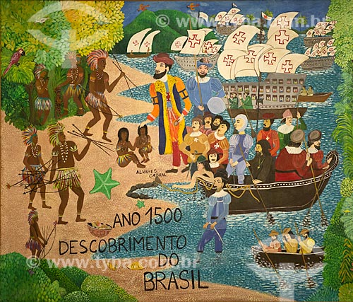  Quadro Brasil 05 Séculos - 1º episódio, Ano 1500 Descobrimento do Brasil. 1,40 x 1,58 de Aparecida Azedo  - Rio de Janeiro - Rio de Janeiro (RJ) - Brasil