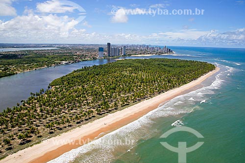  Foto aérea da Ilha do Amor na foz do Rio Pirapama  - Cabo de Santo Agostinho - Pernambuco (PE) - Brasil