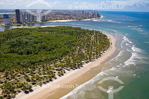  Foto aérea da Ilha do Amor na foz do Rio Pirapama  - Cabo de Santo Agostinho - Pernambuco (PE) - Brasil