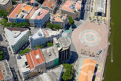  Foto aérea da Praça do Rio Branco - também conhecido como Marco Zero  - Recife - Pernambuco (PE) - Brasil