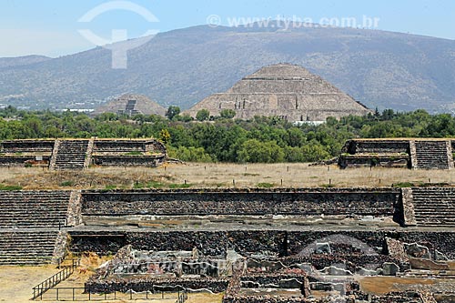  Pirâmide del Sol (Pirâmide do Sol) nas Ruínas de Teotihuacan  - San Juan Teotihuacán - Estado do México - México