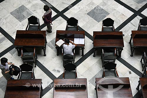  Mesas de estudo no interior do Real Gabinete Português de Leitura (1887)  - Rio de Janeiro - Rio de Janeiro (RJ) - Brasil