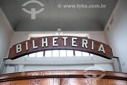  Detalhe de bilheteria no interior da Estação Museu da Memória - antiga Estação Ferroviária de Joinville  - Joinville - Santa Catarina (SC) - Brasil