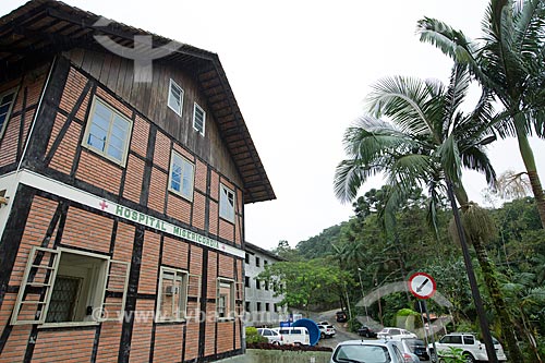  Fachada do Hospital Misericórdia com estilo enxaimel  - Blumenau - Santa Catarina (SC) - Brasil