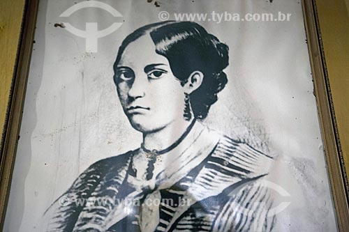  Gravura de Anita Garibaldi - Reprodução do acervo da Casa de Anita Garibaldi  - Laguna - Santa Catarina (SC) - Brasil