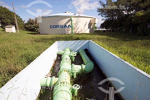  Caixa dágua da Companhia Riograndense Saneamento (CORSAN) - concessionária de serviços de tratamento de água - no Morro do Farol  - Torres - Rio Grande do Sul (RS) - Brasil