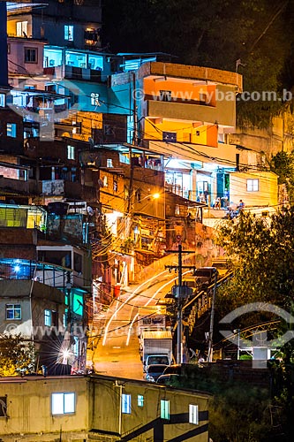  Vista da Favela do Cerro Corá à noite  - Rio de Janeiro - Rio de Janeiro (RJ) - Brasil