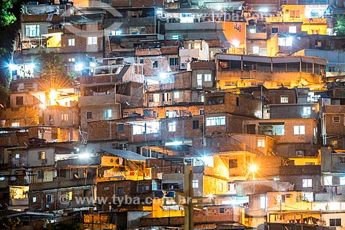  Vista da Favela do Cerro Corá à noite  - Rio de Janeiro - Rio de Janeiro (RJ) - Brasil
