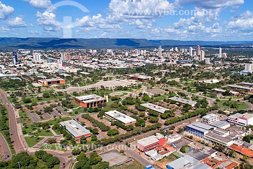  Foto aérea da cidade de Palmas com a Reserva Biológica Serra do Lajeado ao fundo  - Palmas - Tocantins (TO) - Brasil