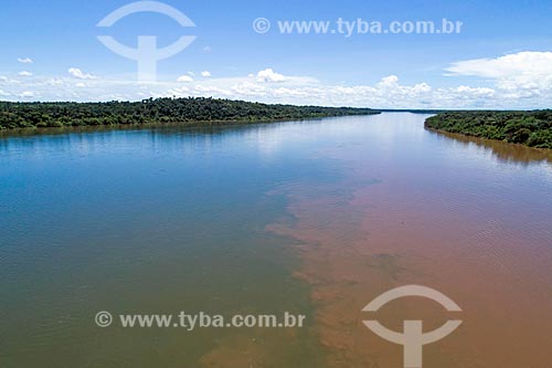  Foto aérea do encontro das águas do Rio Tocantins e Rio do Sono  - Bom Jesus do Tocantins - Tocantins (TO) - Brasil
