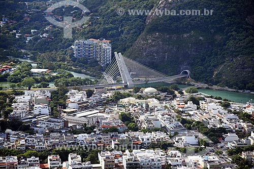  Foto aérea da ponte estaiada na linha 4 do Metrô Rio  - Rio de Janeiro - Rio de Janeiro (RJ) - Brasil