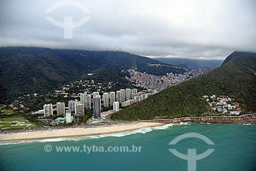  Foto aérea da Praia de São Conrado  - Rio de Janeiro - Rio de Janeiro (RJ) - Brasil