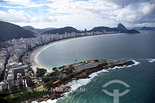  Foto aérea do antigo Forte de Copacabana (1914-1987), atual Museu Histórico do Exército - com a Praia de Copacabana  - Rio de Janeiro - Rio de Janeiro (RJ) - Brasil