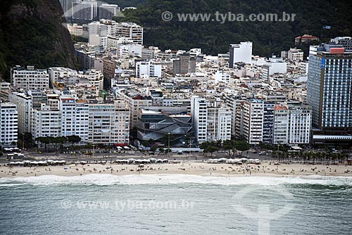  Foto aérea de prédios na orla da Praia de Copacabana com o Museu da Imagem e do Som do Rio de Janeiro (MIS)  - Rio de Janeiro - Rio de Janeiro (RJ) - Brasil
