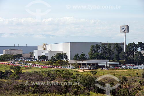  Vista do pátio da montadora da fábrica da Volkswagen  - Taubaté - São Paulo (SP) - Brasil