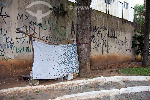  Detalhe de abrigo para morador de rua  - Jacareí - São Paulo (SP) - Brasil
