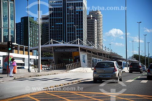  Estação do BRT Transoeste - Bosque Marapendi - na Avenida das Américas  - Rio de Janeiro - Rio de Janeiro (RJ) - Brasil