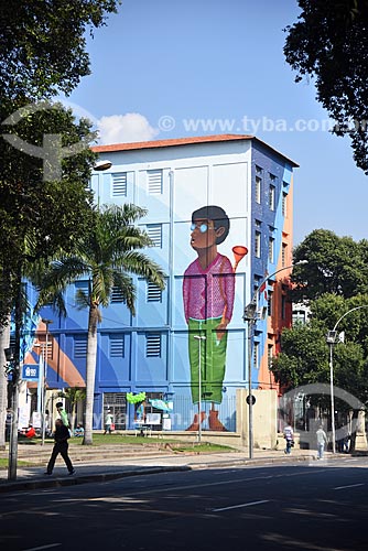  Grafite Contos na Escola Municipal Rivadávia Corrêa - parte do Projeto Rio Big Walls  - Rio de Janeiro - Rio de Janeiro (RJ) - Brasil