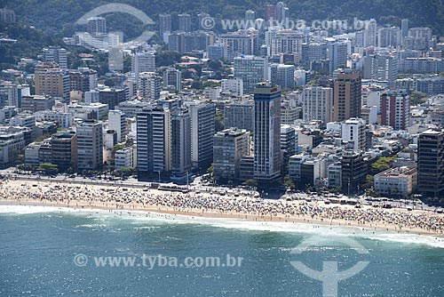  Foto aérea de prédios na orla da Praia do Leblon  - Rio de Janeiro - Rio de Janeiro (RJ) - Brasil