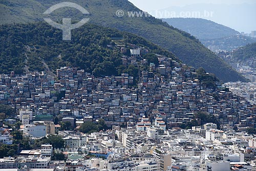  Foto aérea do bairro de Ipanema com a favela Pavão Pavãozinho  - Rio de Janeiro - Rio de Janeiro (RJ) - Brasil