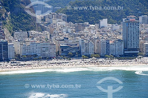  Foto aérea da orla da Praia de Copacabana com o Museu da Imagem e do Som do Rio de Janeiro (MIS)  - Rio de Janeiro - Rio de Janeiro (RJ) - Brasil
