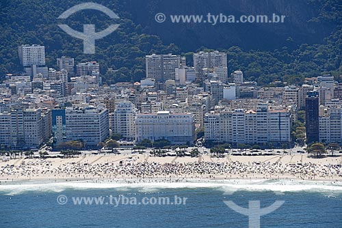  Foto aérea da orla da Praia de Copacabana com o Hotel Copacabana Palace  - Rio de Janeiro - Rio de Janeiro (RJ) - Brasil
