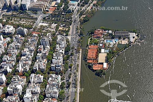  Foto aérea do Clube dos Caiçaras na Lagoa Rodrigo de Freitas  - Rio de Janeiro - Rio de Janeiro (RJ) - Brasil