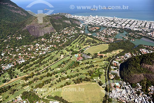  Foto aérea do Itanhangá Golf Club com a Praia da Barra da Tijuca ao fundo  - Rio de Janeiro - Rio de Janeiro (RJ) - Brasil
