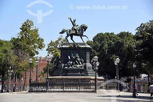  Vista da estátua equestre de Dom Pedro I (1862) na Praça Tiradentes  - Rio de Janeiro - Rio de Janeiro (RJ) - Brasil