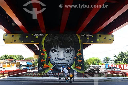  Grafite de Jonison Oliveira - também conhecido como Signus - com temas amazônicos  - Manaus - Amazonas (AM) - Brasil