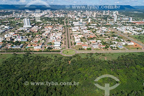  Foto aérea da cidade de Palmas com a Reserva Biológica Serra do Lajeado ao fundo  - Palmas - Tocantins (TO) - Brasil