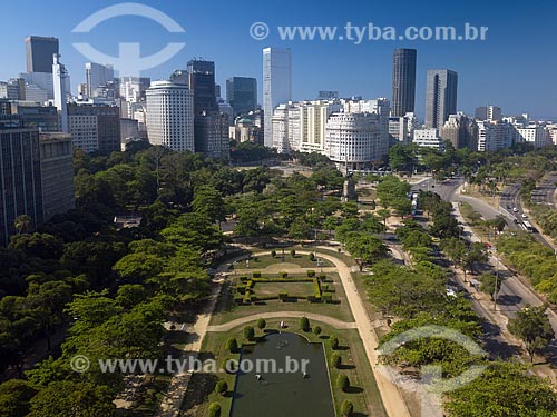  Praça Paris (1926) com os prédios do centro do Rio de Janeiro o fundo  - Rio de Janeiro - Rio de Janeiro (RJ) - Brasil