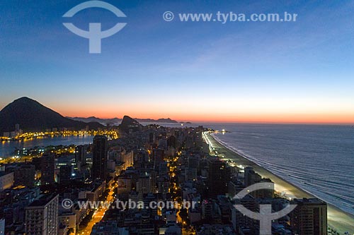  Vista aérea dos bairros do Leblon e Ipanema ao amanhecer  - Rio de Janeiro - Rio de Janeiro (RJ) - Brasil