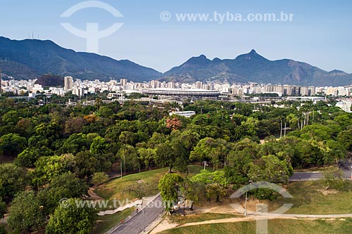  Vista aérea da Quinta da Boa Vista com Estádio Mario Filho (Maracanã) ao fundo  - Rio de Janeiro - Rio de Janeiro (RJ) - Brasil