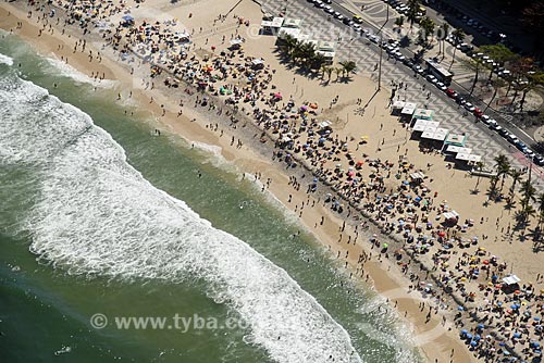  Foto aérea da orla da Praia de Copacabana  - Rio de Janeiro - Rio de Janeiro (RJ) - Brasil