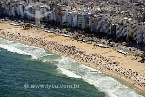  Foto aérea da orla da Praia de Copacabana  - Rio de Janeiro - Rio de Janeiro (RJ) - Brasil